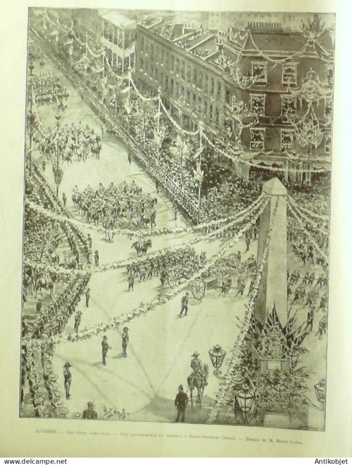 Le Monde illustré 1897 n°2101 Londres Buckingham Reine Victoria fêtes jubilaires Spithead