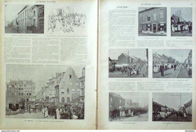 Le Monde illustré 1902 n°2352 Berck (62) Reine Nathalie Belgique Charleroi Epinay/Seine (93) Sète (3