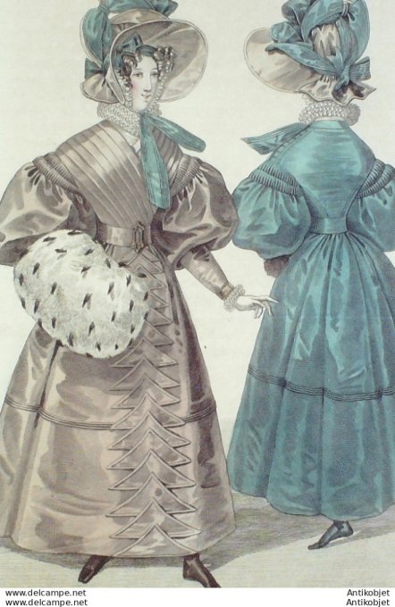 Costume Parisien 1829 # 2752 Redingote gros de l'Inde