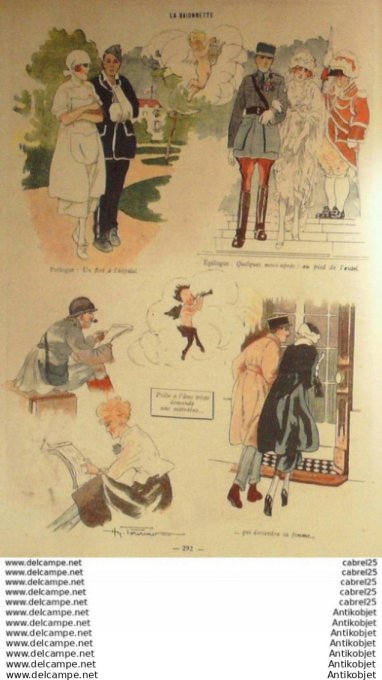 La Baionnette 1918 # 149 (Mariages De Guerre) Hass Leonnec Manfredini Le Rallic Branly