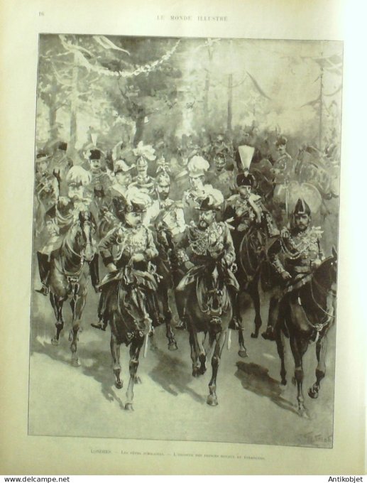 Le Monde illustré 1897 n°2101 Londres Buckingham Reine Victoria fêtes jubilaires Spithead