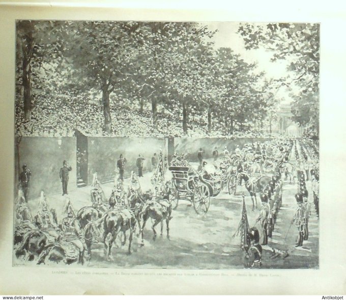 Le Monde illustré 1897 n°2101 Londres Buckingham Reine Victoria fêtes jubilaires Spithead