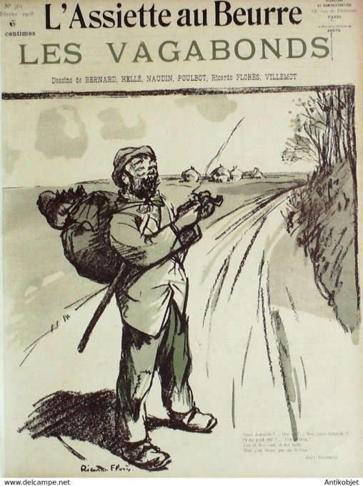 L'Assiette au beurre 1907 # 361 Les Vagabonds Poulbot Florès Ricardo Hellé