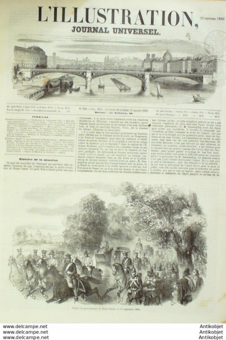 L'Illustration 1850 n°395 PANTICOSA (65) CIRQUE Champs-Elysées HESSE-CASSEL Gouvernement