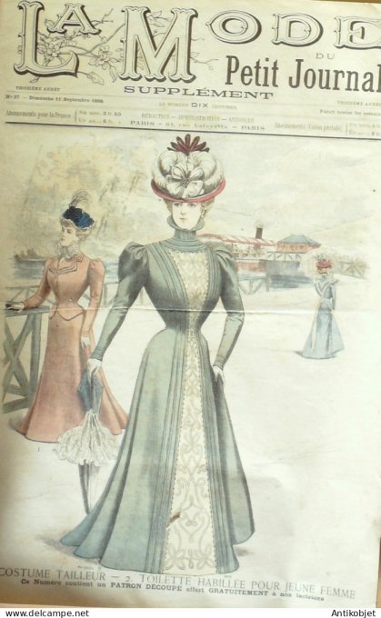La Mode du Petit journal 1898 n° 37 Toilettes Costumes Passementerie