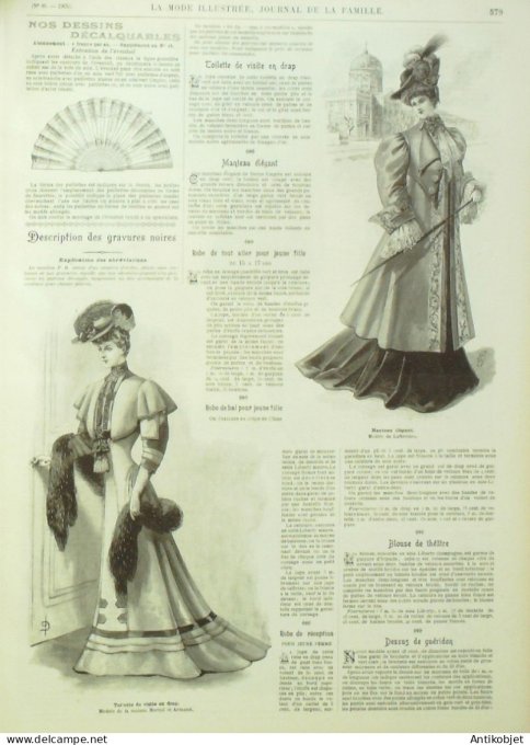 La Mode illustrée journal 1905 n° 48 Chapeau fantaisie