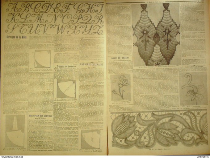 La Mode du Petit journal 1898 n° 37 Toilettes Costumes Passementerie
