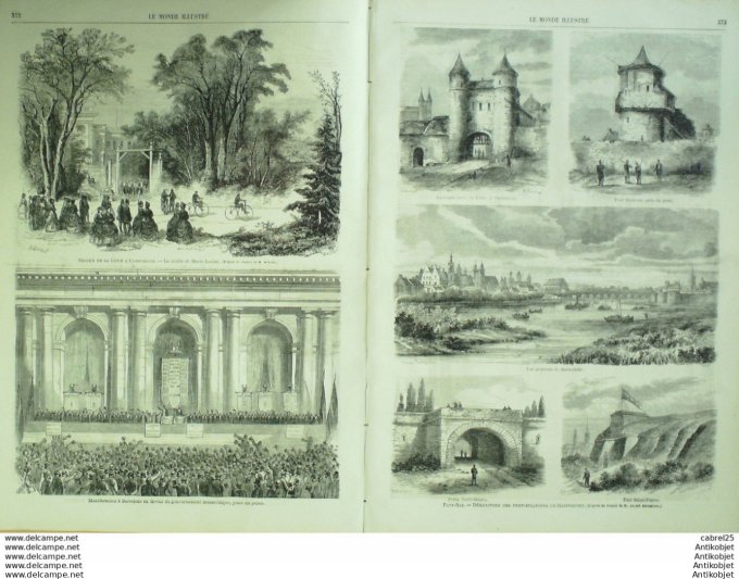 Le Monde illustré 1868 n°609 Compiègne (60) Espagne Madrid Barcelone Cordoue Puerta Del Sol Pays Bas