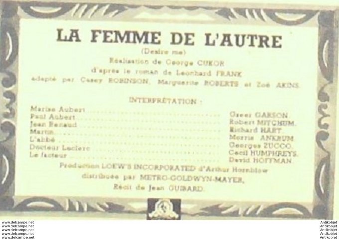 Mon Film 161 49-09-21 La femme de l'autre Greer Garson Robert Mitchum