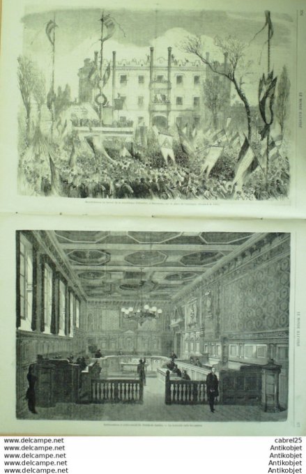 Le Monde illustré 1868 n°609 Compiègne (60) Espagne Madrid Barcelone Cordoue Puerta Del Sol Pays Bas