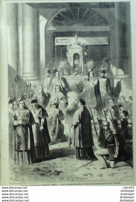 Le Monde illustré 1860 n°168 Villegenis (91) Italie Palerme Catane Espagne Madrid