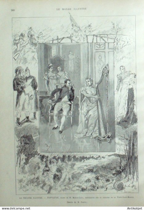 Le Monde illustré 1893 n°1915 Ministres Chine Tonkin piraterie Alger pêcherie Londres Trafalgar Bosp