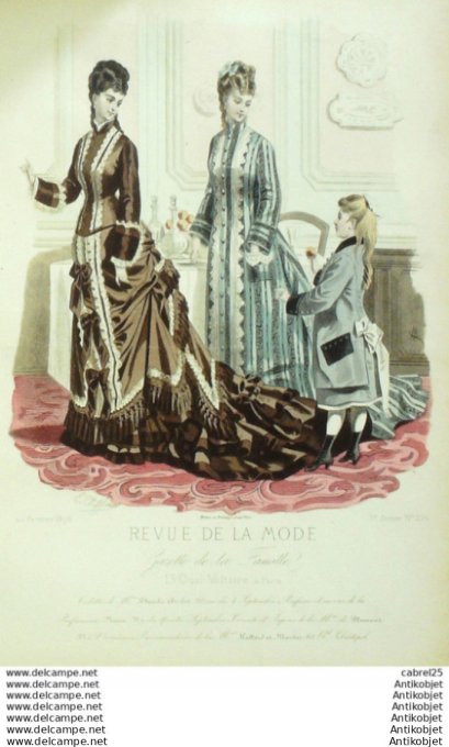 Gravure Mode La Gazette 1876 # 216 (Old Fashion plate)