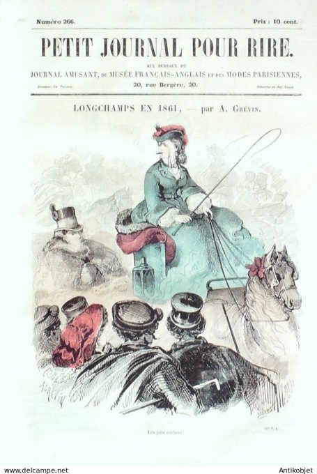 Petit journal pour Rire 1860 # 266 Longchamps Grevin