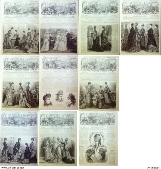 Mode illustree  1876 Lot de 10 journaux