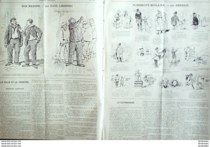 Le Journal Amusant 1891 # 1801 En voyage par MarsTheatre Palais Royalcahier des charpes d'Opera par 