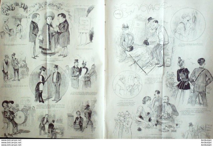 Le Journal Amusant 1891 # 1801 En voyage par MarsTheatre Palais Royalcahier des charpes d'Opera par 