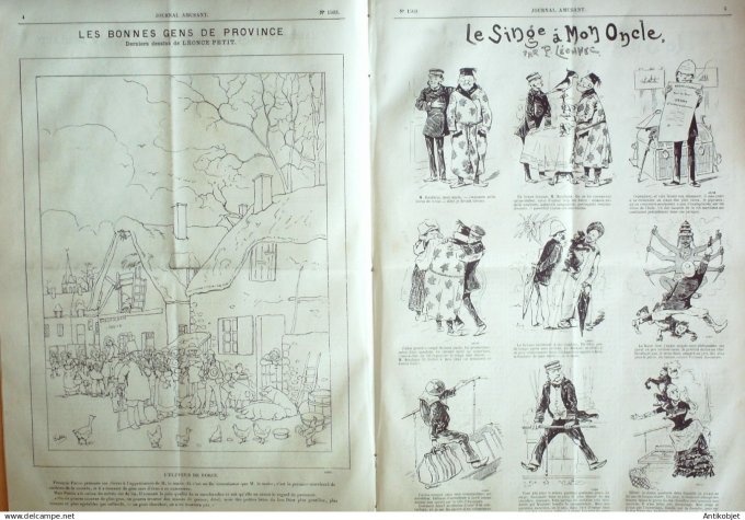 Le Journal Amusant 1885 # 1503 Le singe a mon oncle par Leonnec