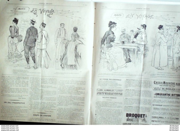 Le Monde illustré 1894 n°1935 Niger Touaregs razzia Fontainebleau (77)