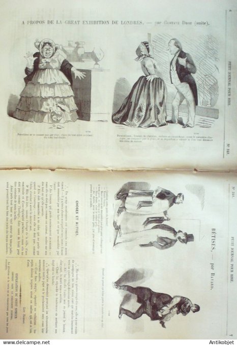 Petit journal pour Rire 1860 # 341 Great exhibition de Londres Gustave Droz