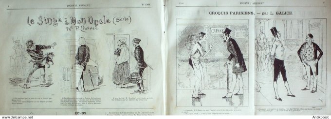 Le Journal Amusant 1885 # 1503 Le singe a mon oncle par Leonnec