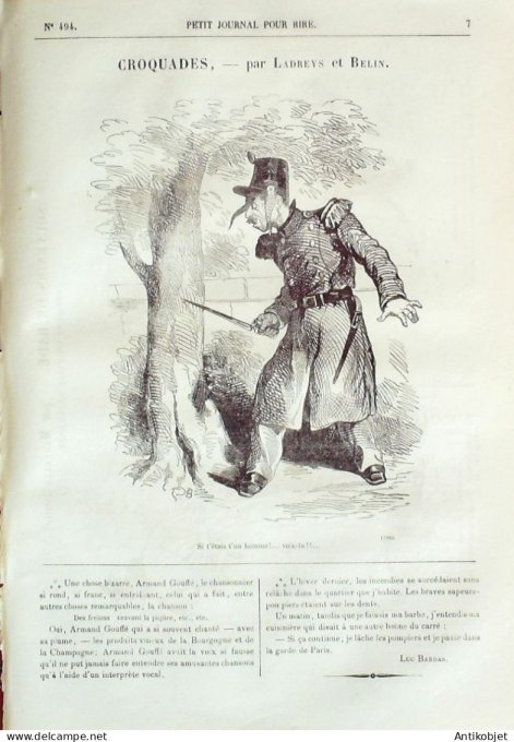 Petit journal pour Rire 1864 # 494 Variations d'Infanterie Louis XIV a nos jours Marcelin