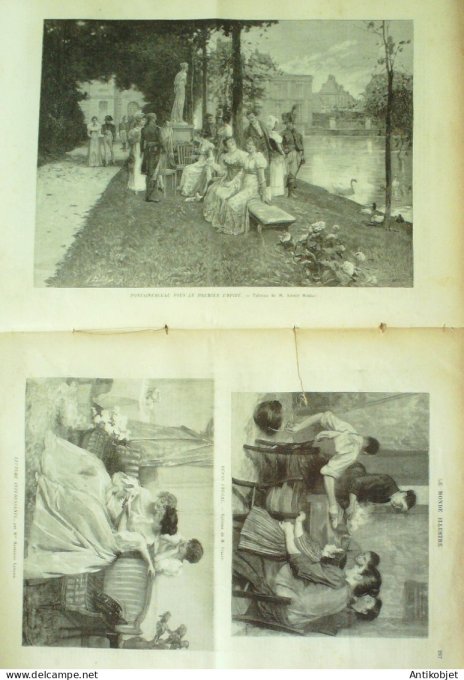 Le Monde illustré 1894 n°1935 Niger Touaregs razzia Fontainebleau (77)