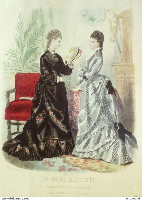 Gravure Mode illustree 1875 # 18 (Old Fashion plate)
