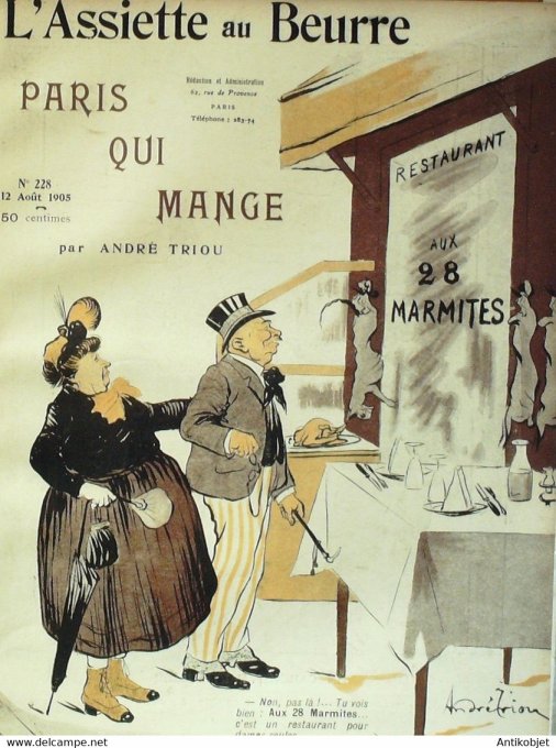 L'Assiette au beurre 1905 n°228 Paris qui mange Triou André