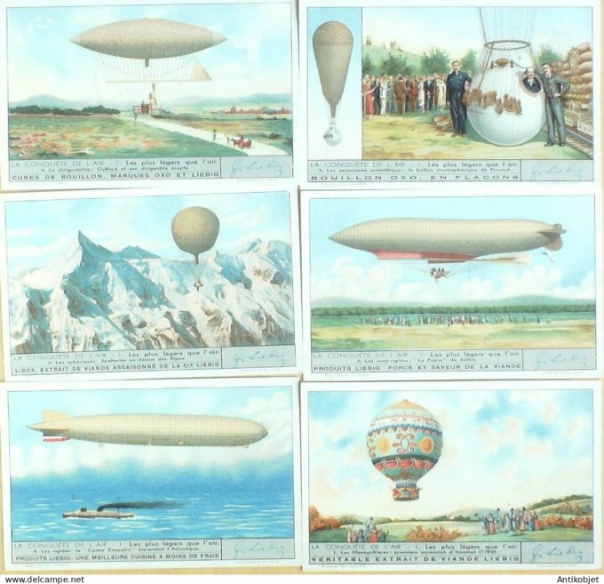 Chromo Liebig Sang 1313 Conquete de l'air (1935)