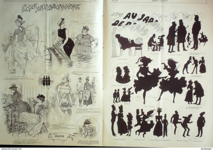 Le Journal Amusant 1889 # 1720 Ecole buissonniere par Mars