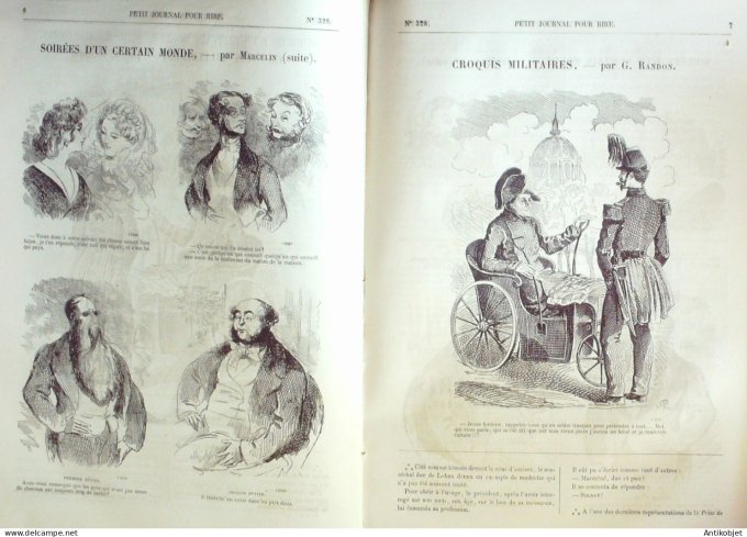 Petit journal pour Rire 1860 # 328 Croquis militaires Randon