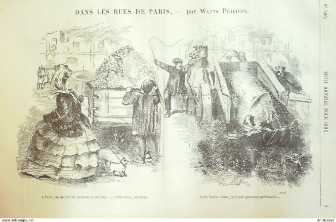 Petit journal pour Rire 1866 # 595 Mesaventures d'un jeune Compositeur Eustache Lorsay