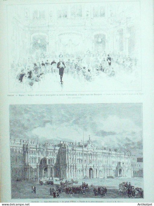 Le Monde illustré 1880 n°1196 Dieppe (76) Italie Naples Pr Nordenskiold Russie St-Pétersbourg Palais