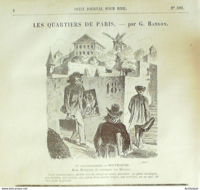 Petit journal pour Rire 1866 # 595 Mesaventures d'un jeune Compositeur Eustache Lorsay