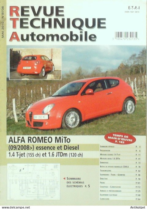 Revue Tech. Automobile 2010 n°B738 Alfa Roméo Mito