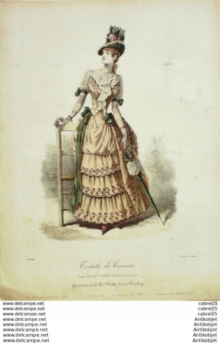 Gravure Mode Le Coquet 1887 # 21 (Old Fashion plate)