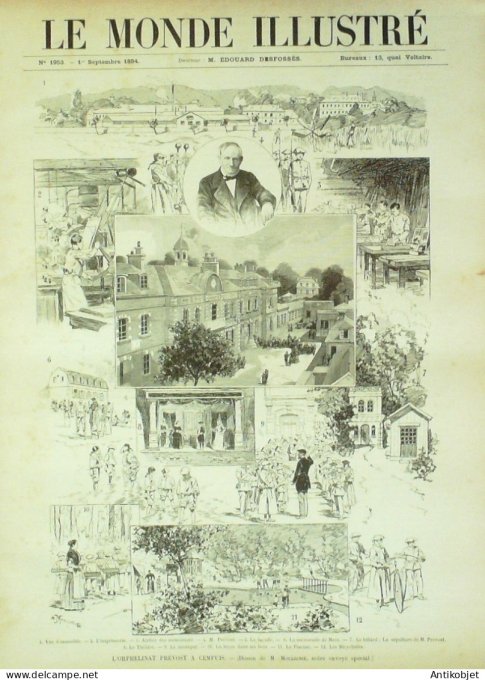 Le Monde illustré 1894 n°1953 Russie Sterlet orphelinat Prévost Autriche Essling