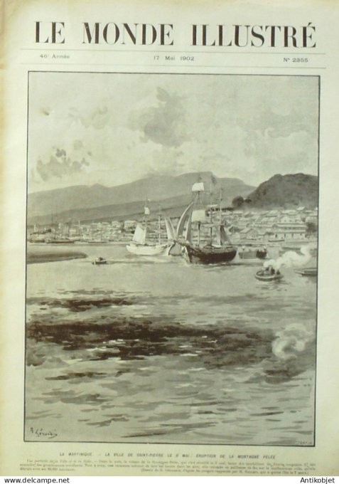 Le Monde illustré 1902 n°2355 Martinique St-Pierre montagne pelée Italie Mélili Toulouse (31)