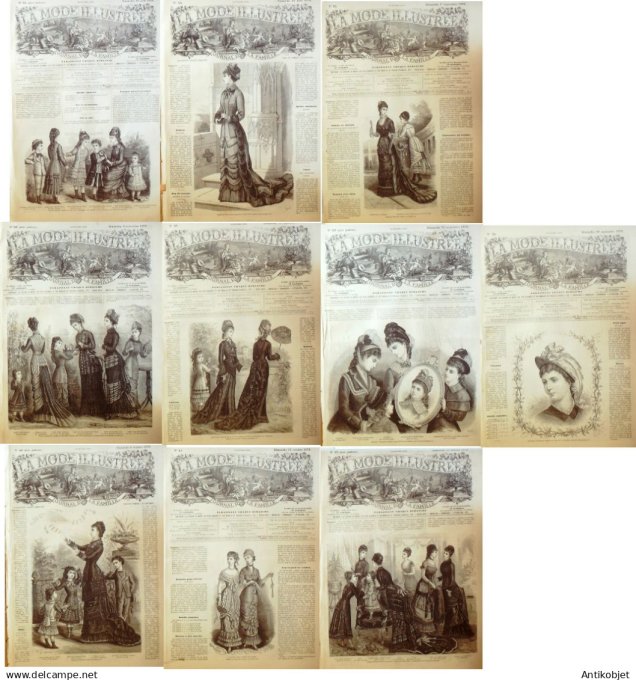 Mode illustree  1878 Lot de 11 journaux