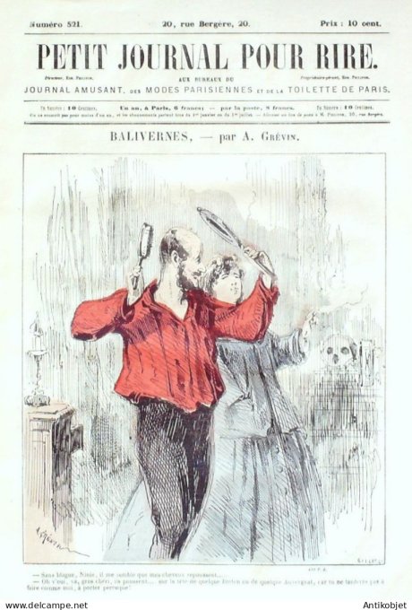 Petit journal pour Rire 1864 # 521 Vingt quatreheures a l'hotel des Z'haricots Chacot