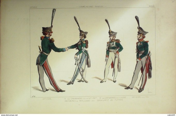 Russie Carabiniers garde impériale Grenadier de ligne en 1815