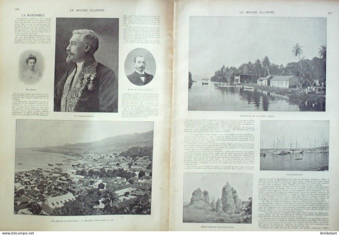 Le Monde illustré 1902 n°2355 Martinique St-Pierre montagne pelée Italie Mélili Toulouse (31)