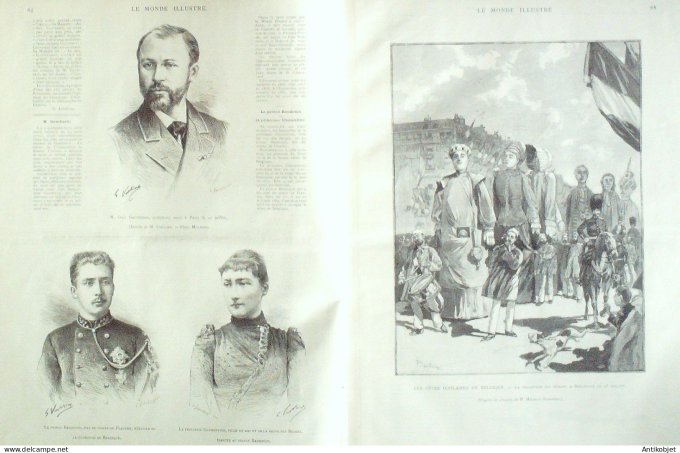 Le Monde illustré 1890 n°1740 Martinique Fort-de-France Norvège Hammerfest Russie Pinéga Belgique Br