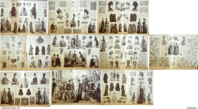 Mode illustree  1878 Lot de 11 journaux