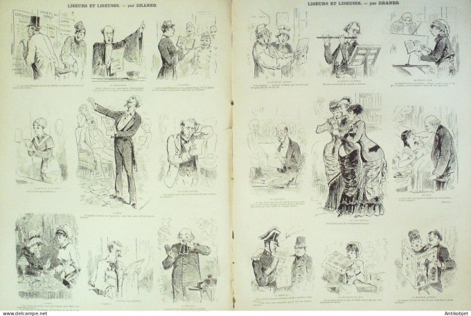 La Caricature 1880 #  51 Rataplan revue des variétés Robida Trock Draner