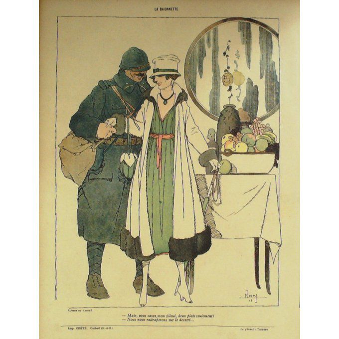 La Baionnette 1917 n°089 (Menus de guerre) ORDNER GUILLAUME BOFA METIVET LEROY