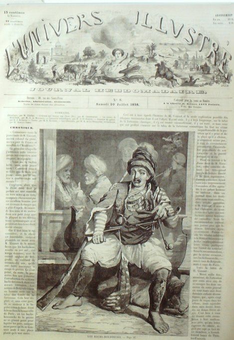 L'Univers illustré 1858 n°    8 Turquie Bachi-Bouzoucks Italie Venise ,Inde Lucnow