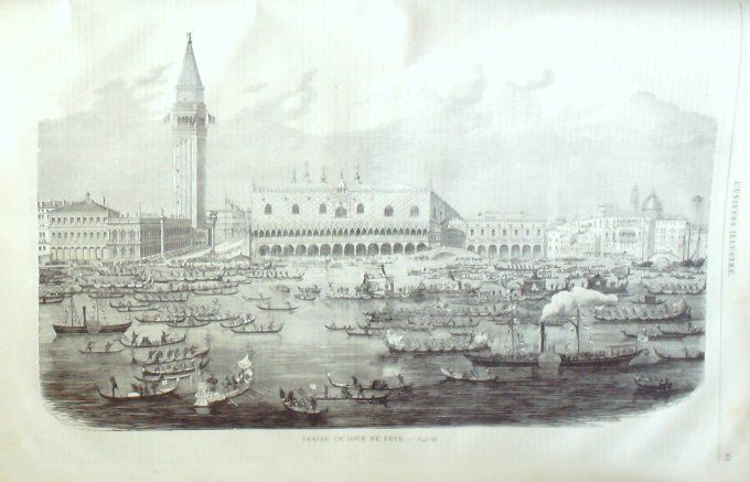 L'Univers illustré 1858 n°    8 Turquie Bachi-Bouzoucks Italie Venise ,Inde Lucnow