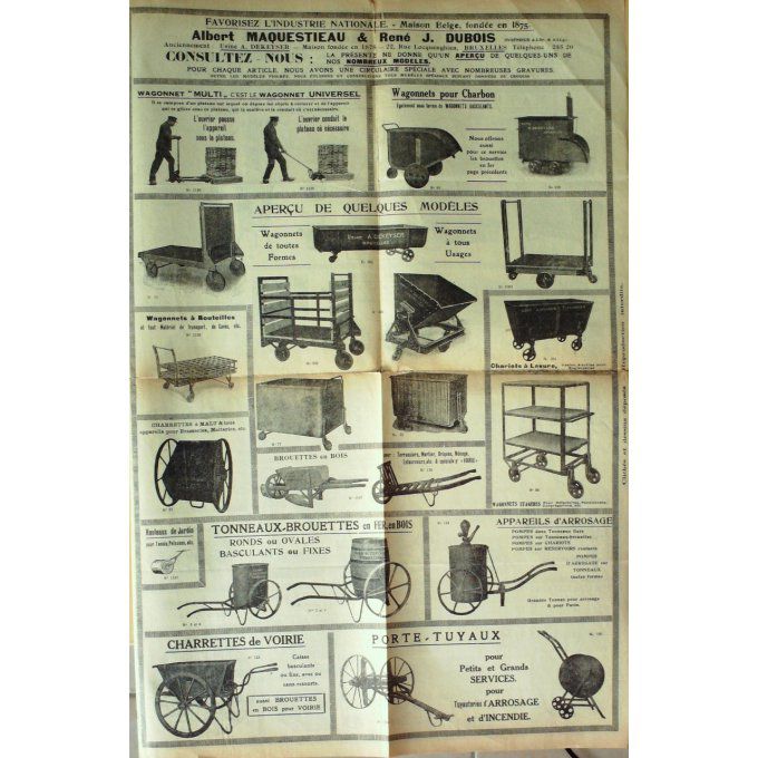 Catalogue  MATERIELS ENTREPRENEUR BRUXELLES 1913